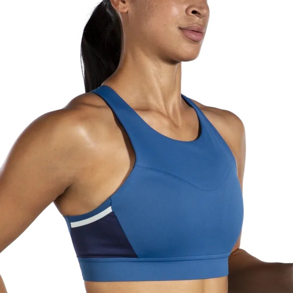 NWT Brooks Blue Run Bra Drive 3 Pocket 34 A/B
